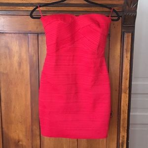 Express red bandage wrap dress